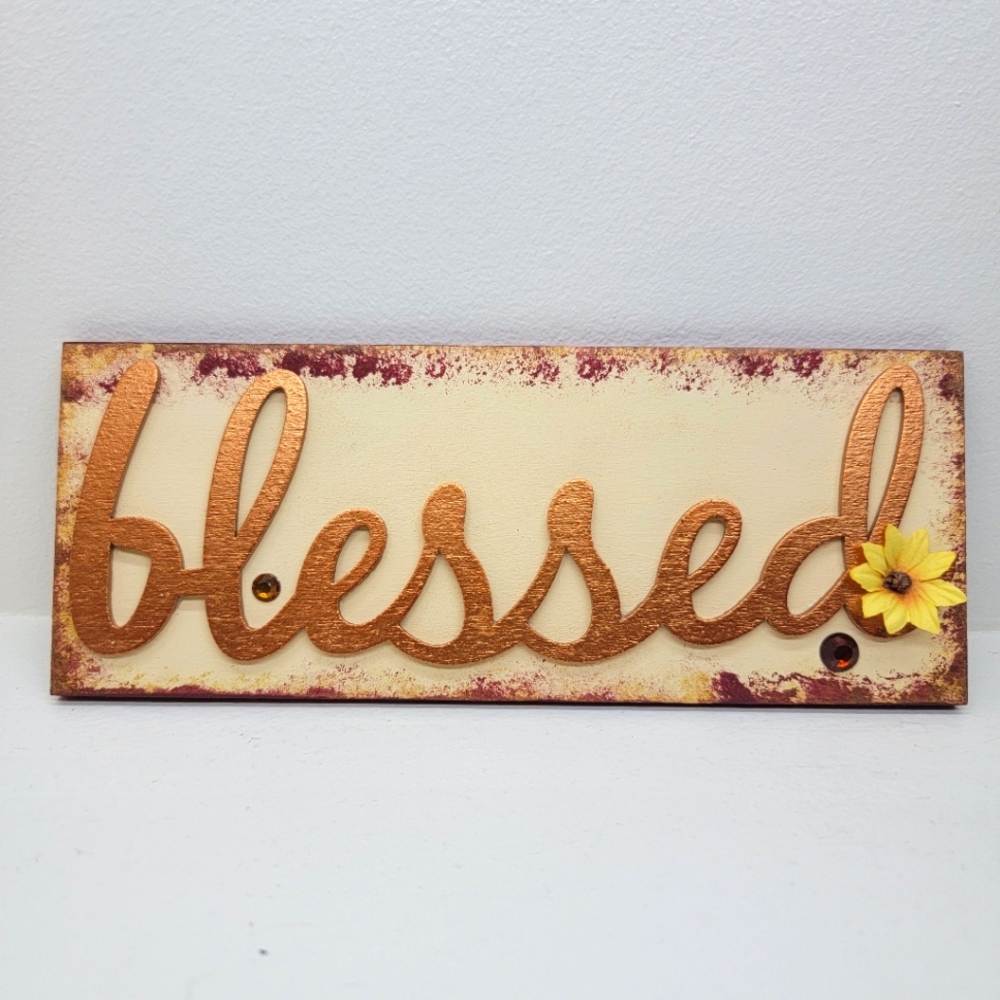 Blessed Home DECOR wooden country farm rusticHome ART gift NEW Handmade
